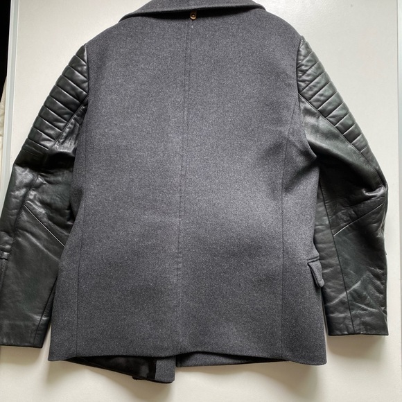 Grey Mackage jacket with black leather sleeves - Picture 3 of 3